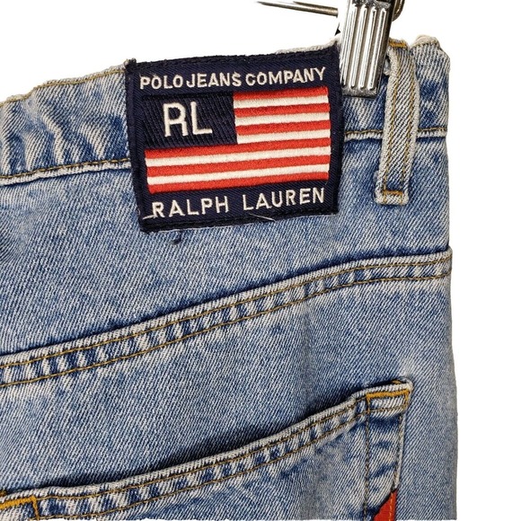 Vintage Polo Ralph Lauren Jeans Co. Worker Strip Pant Loose Fit Sz 34 x 32 Y2K